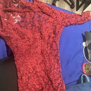 Primark Burgundy Lace Dress